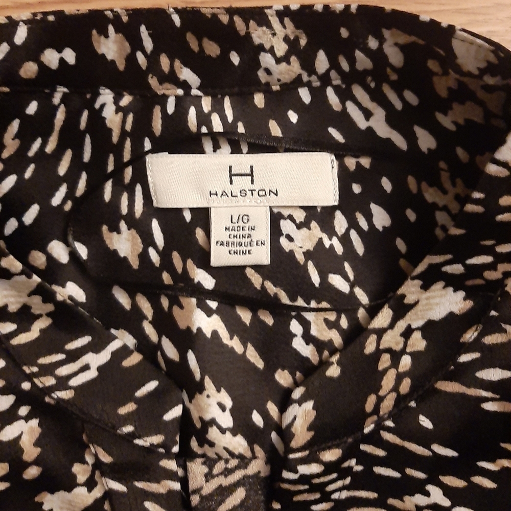 Halston Button Up Blouse Size Large - image 3